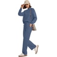 thumbnail image 3 of EASYBRA Womens Two Piece Mock Neck Matching Set Lightweight Loungewear Wide Leg Travel Outfit Fall Fashion 2026 S 2XL, 3 of 6