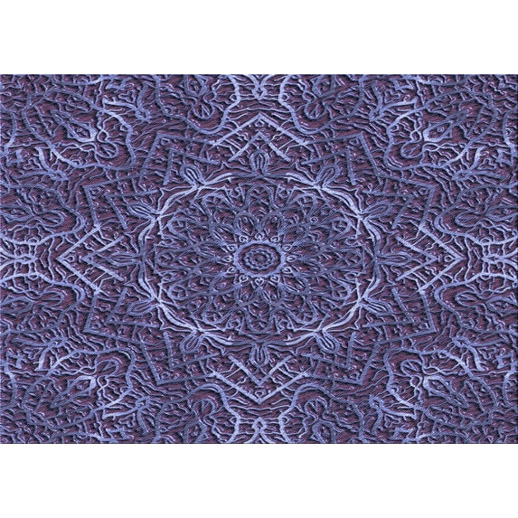Ahgly Company Indoor Rectangle Patterned Plum Purple Area Rugs, 6' x 9'