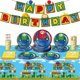 thumbnail image 5 of Decoraciones de cumpleaños de Super Mario, globos de dibujos animados de Mario Bros, vajilla de papel, pegatinas, telón de fondo para fiestas infantiles, suministros, juguetes, regalos, 5 of 5