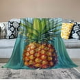 thumbnail image 2 of HENGT Throw Blanket Watercolor Pineapple Super Soft Warm Large Flannel Blanket Fruit Blanket Print Throw Blanket Lightweight Cozy Moving Blankets Fuzzy Blanket for Bed Couch Sofa, 2 of 6