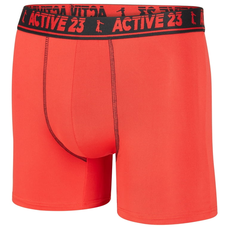 Active 23 6-Pack Dri Fit Performance Boxer Briefs for Men, Cooling