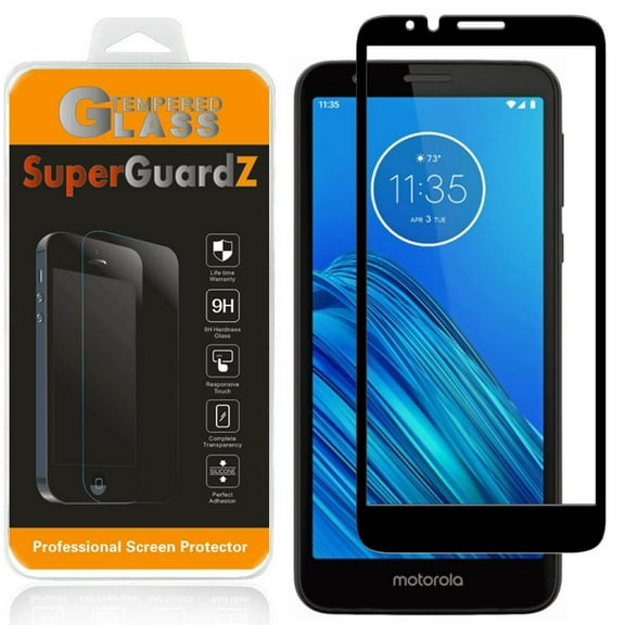 For Motorola Moto E6 - SuperGuardZ Full Cover Tempered Glass Screen Protector, Edge-To-Edge, 9H, Anti-Scratch, Anti-Bubble, Anti-Fingerprint
