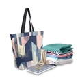 thumbnail image 2 of FORMRS Womens Canvas Tote Bag with Zipper Inner Pocket Shoulder Handbag, Pink Stripes, 2 of 7