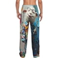 thumbnail image 2 of Bixox Men's Whimsical Goat Artist Patterned Pajama Pants with Pockets Lounge Clothes for Home, 2 of 5