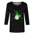 thumbnail image 4 of Meichang T-Shirts pour Femmes St Patricks Day Manches 3/4 Hauts Trèfle Chanceux T-Shirts Imprimé Vert Col Rond Décontracté T-Shirts de Vacances St Patricks Day, 4 of 4