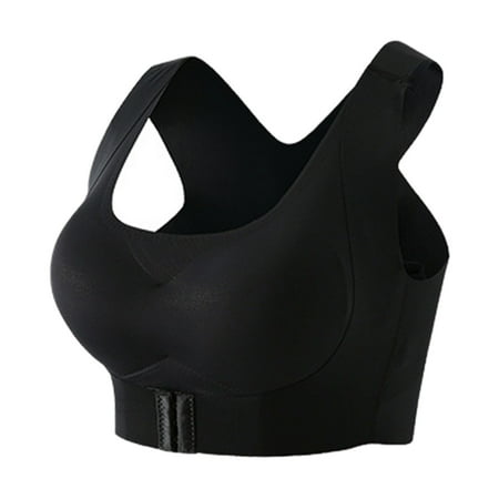 BYHONG Women Back Beautiful No Wire Bra and Body Shaping Two in One Push Up Sports Bra Bras for Women Black XXL