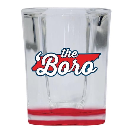 Murfreesboro Tennessee Design B Souvenir 2 oz Square Shot Glass Red