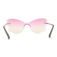 thumbnail image 4 of Womens Bubbly Butterfly Beveled Rimless Shield Sunglasses Silver - Pink Brown, 4 of 4