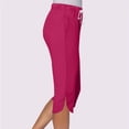 thumbnail image 4 of VV AVEORS Capri Pants For Women Split Side High Waist Casual Athletic Knee Length Summer Pants Casual Sweatpants With Pockets Hot Pink XL, 4 of 7