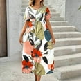 thumbnail image 2 of VEKDONE Robe de Vacances Décontractée pour Femme à Rayures Imprimées, Col Rond, Sans Manches, Verte, P, 2 of 9