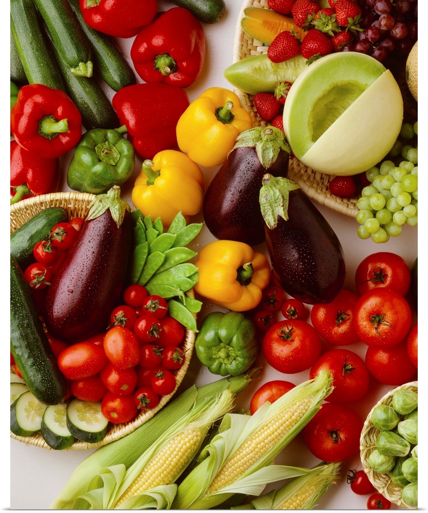 Great BIG Canvas "Arrangement of fruits and vegetables" Art Print