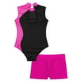 thumbnail image 4 of inhzoy Girls 2 Piece Dance Sports Outfits Gymnastics Leotard Ballet Dance Unitard with Shorts Set, 4 of 5