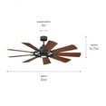 thumbnail image 2 of Kichler Lighting - Gentry - 9 Blade Ceiling Fan with Light Kit In Vintage, 2 of 12