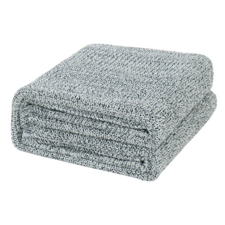 100% Cotton Knit Wave Gradient Pattern Decorative Throw Blankets 43