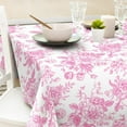 thumbnail image 4 of Pink Floral Tablecloth Rectangle Wildflower Fabric Table Cloth Washable Floral Table Cover for Picnic Dinner Table Decoration, 60 x 120 Inch, 4 of 6