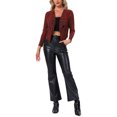 thumbnail image 2 of INSPIRE CHIC Women's Sparkle Long Sleeve Draped Collar Cropped Cardigan XL Black Red, 2 of 5