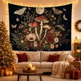 thumbnail image 3 of Nocturnal Mushrooms and Moths Under Starry Skies Dreamy Illustration for Nature Enthusiasts Botanical Fantasy Decor Halloween Gift Tapestry Wall Hanging for Bedroom and Living Room, 3 of 7