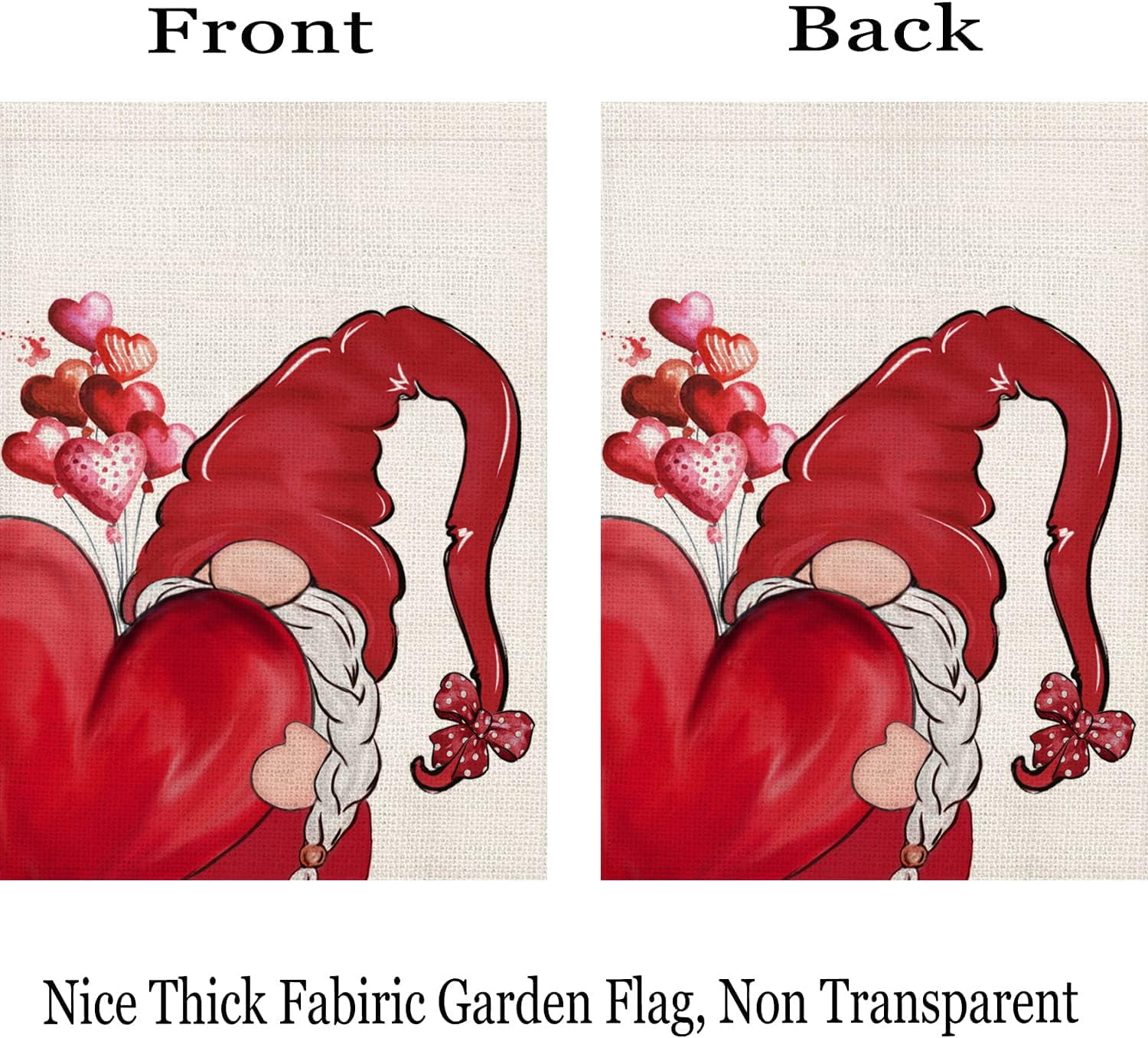 Valentines Day Gnome House Flag Double Sided 28x40 Inch Red Heart Love Balloon Valentine‘s Day Wedding Anniversary Holiday Farmhouse Outdoor Decoration Garden Yard Flags Lawn