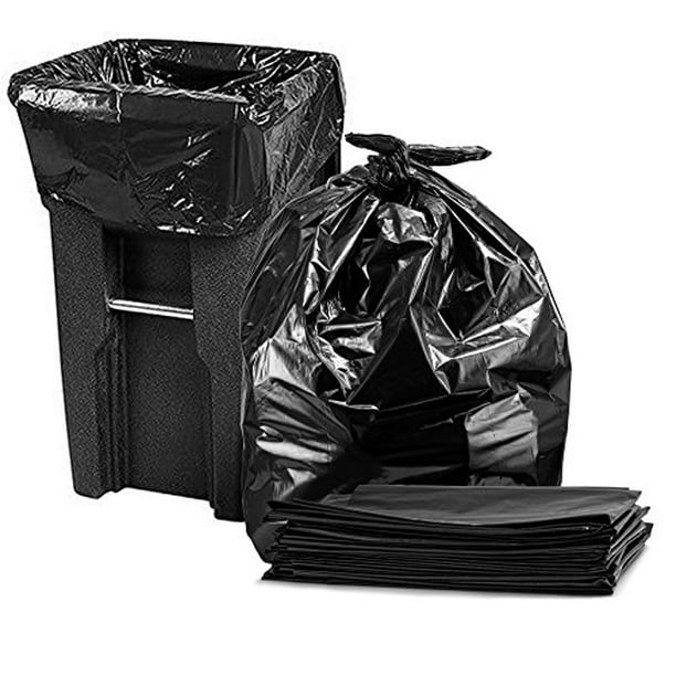 9596 Gallon Garbage Can Liners, Large Black Trash Bags, 25/Case, 61"W