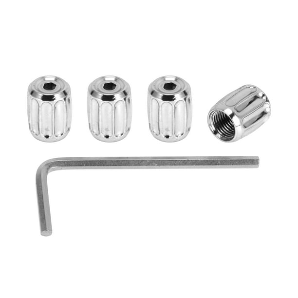Tapones de Válvula de Neumático Cubiertas de Polvo de Válvula de Neumático 8x14mm a Prueba de Fugas de Latón Tono Plateado 1 Juego