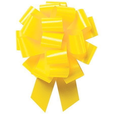 Pull String Bows 5 Inch 20 Loops Yellow Pkg/100, Ideal for gift baskets and gift packaging By