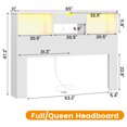 thumbnail image 3 of Wood Headboard for Full and Queen Bed, LED Headboard with Changing Station and Storage Cabinet for Bedroom, White (Not Include Bed）, 3 of 11
