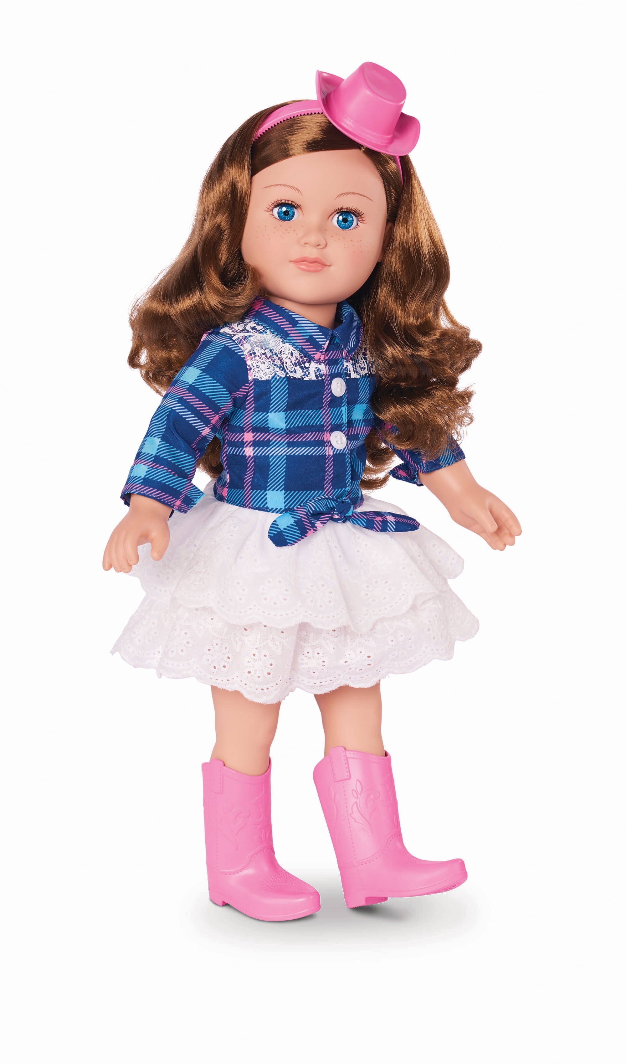 18" COWGIRL DOLL BRUNETTE BLUE EYES MY LIFE AS