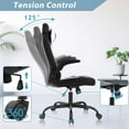 thumbnail image 3 of Dkelincs PC Gaming Chair Ergonomic Office Chair with Lumbar Support Flip Up Arms Headrest Adjustable Computer Desk Chair for Adults, White, 3 of 7