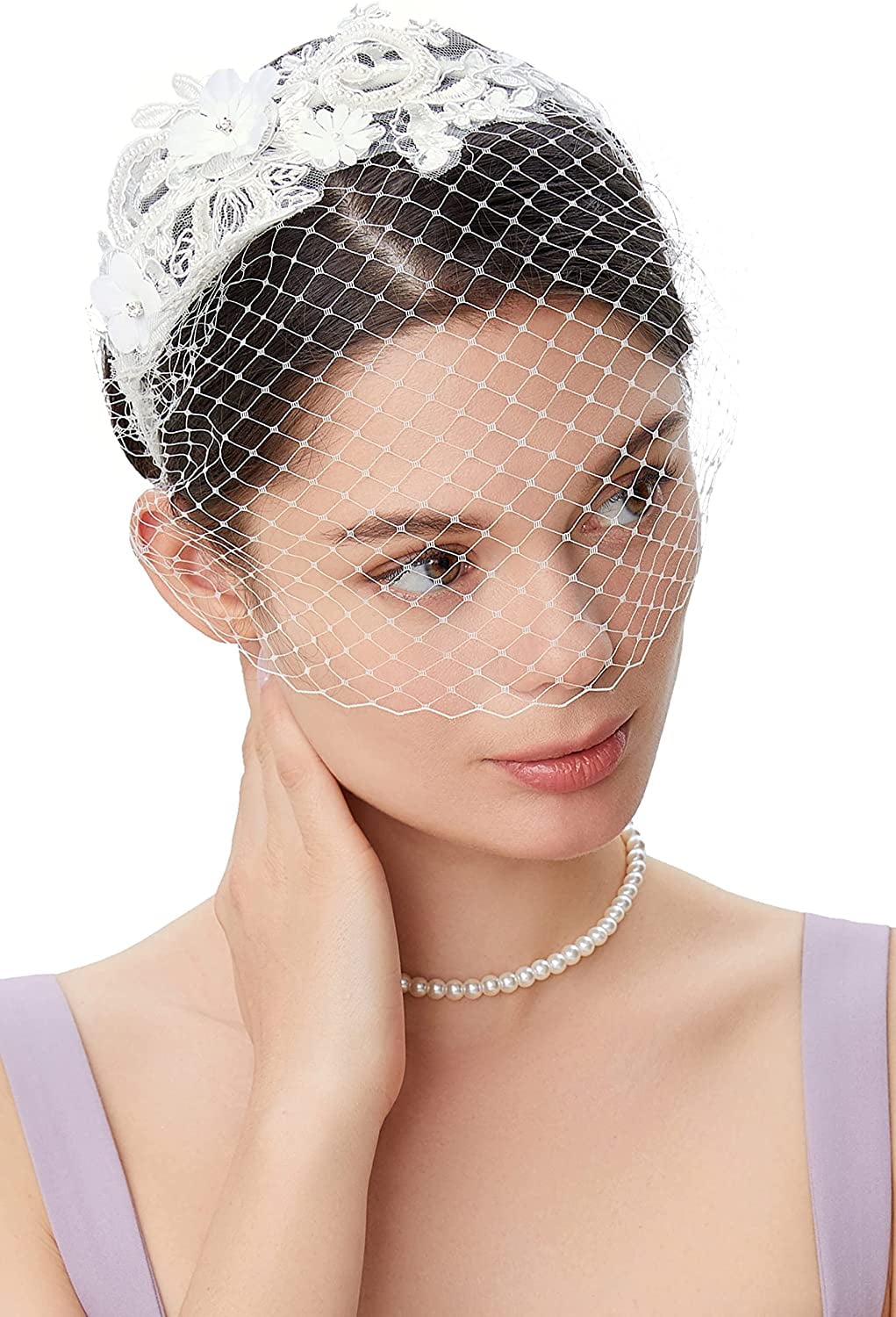 Bridal Wedding Veil Fascinator Mesh 