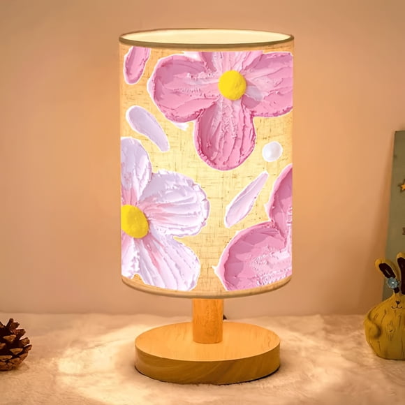 Modern Floral Table Lamp with Bulb - Pink Petal Shade, Flower Lighting for Bedroom, Dining Table Decor, Lamp Suitable for Gifts, -Controlled Lighting
