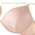 thumbnail image 3 of Wingslove Womens Push-up Bra Deep V Plunge Underwire T-Shirt Bra, Pink 34DD, 3 of 6