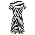 thumbnail image 5 of Stripe Animals Jungle Tiger Pattern White Short Sleeve Dress Women Summer Evening Dresses Ladies Sundress, 5 of 7