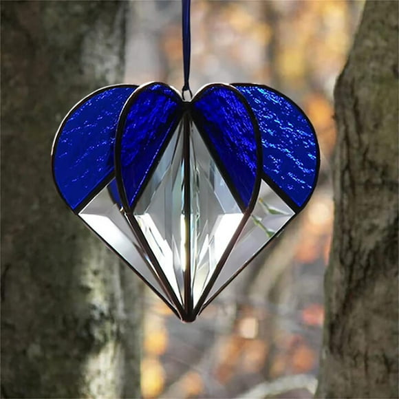 Clear Heart Crystal Multi-Sided Rainbow Heart Heart Glass Window Pendant Indoor Outdoor Hanging Ornament Decoration Gifts