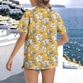 thumbnail image 4 of Mutghys Beach Shirts for Women Fashion Prints Lapel Hawaiian Button Up Shirts Breathable Refreshing Relaxed Beach Travel Pool Party Casual Shirts, 4 of 7