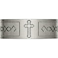 thumbnail image 4 of Titanium Brushed Cross Design 8mm Flat Band (Size 8.5) Made In China tb145-8.5, 4 of 5