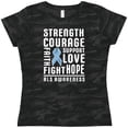 thumbnail image 3 of Inktastic ALS Awareness Strength Courage Support Women's T-Shirt, 3 of 5