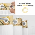 thumbnail image 2 of Easter Rabbits No Hooks Shower Curtain with Snap-in Liner Spring Watercolor Floral Bunny Yellow Background Shower Curtains for Bathroom, Waterproof, Easy Install, Washable 54"x78", 2 of 9