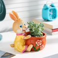 thumbnail image 4 of Yellow Yellow Resin Bunny Flower Pot Decor For Plants And Festive Home Accent, 4 of 6