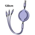 thumbnail image 1 of Cable de carga retráctil 3 en 1 compatible con iOS Cable micro USB tipo C Cable de sincronización de datos de carga rápida, 1 of 9