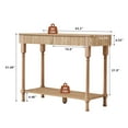 thumbnail image 5 of YOCWO Roman Column Console Table, Fluted Sofa Table with 2 Drawer and Open Shelf for Storage, Mid Century Modern Entryway Table for Living Room Hallway, Natural, 5 of 6