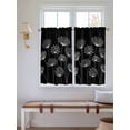 thumbnail image 2 of Spring Dandelion Bathroom Window Curtain, Modern Country Flower Black White Light Filtering Coffee Kitchen Curtains, Bedroom Living Room Curtains 2 Panel 84"x54", 2 of 6