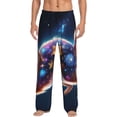 thumbnail image 2 of Picia Colorful Star River Squirrel Mens Soft Woven Cotton Elastic Waistband Sleep Pajama Pant Lounge Sleep Pant With Pockets And Drawstring-Large, 2 of 9