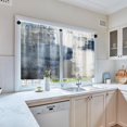 thumbnail image 5 of Farmhouse Kitchen Curtains Blue and Grey Abstract Window Curtains Short Tier Curtains Over Sink, Modern Art Painting Decor Rod Pocket Window Drapes Set of 2 (26x36 Inch), 5 of 5
