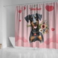 thumbnail image 4 of Happy Valentine's Day Doberman Pinscher holding flowers Shower Curtain Doberman Dog Lover Gifts Waterproof Bathroom Bathtub Curtain - 3005, 4 of 5
