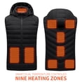 thumbnail image 2 of Heated Vest Hooded, USB Electric Heated Gilet for Men Women, 9 Heating Zones, 3 Levels Adjustable Temperature, Winter Lightweight Washable, for Outdoor Camping Hiking Skiing, 2 of 9