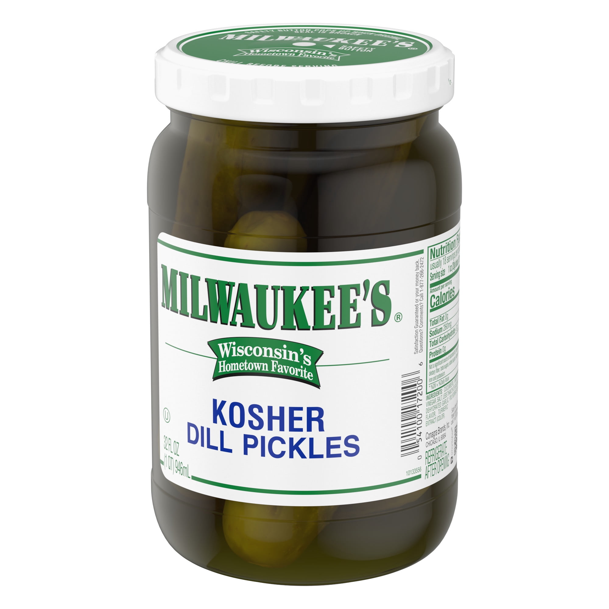 Milwaukee's Kosher Dill Pickles, 32 fl oz.