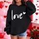thumbnail image 3 of Sudadera con capucha y estampado de corazón de San Valentín, sudadera de manga larga para niños y niñas, chaqueta para niñas de talla mediana y grande., 3 of 7