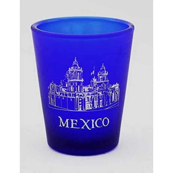Mexico Cobalt Blue Frosted Shot Glass