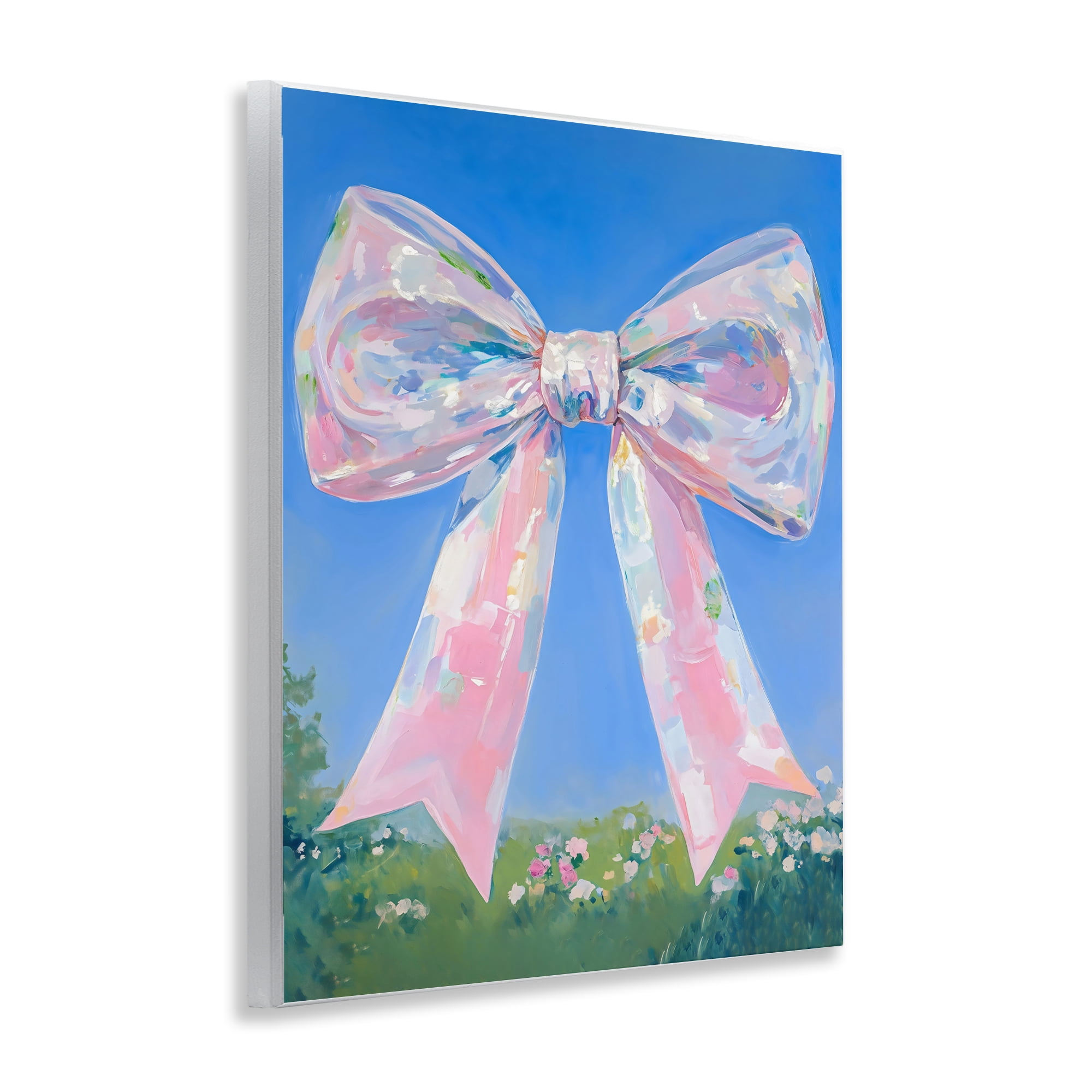Stupell Industries Iridescent Pink Bow in Meadow Wall Plaque Art, design by The Prints Vibe