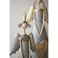thumbnail image 3 of Kalalou Inc Set Of Two Gold & Grey Christmas Angels Holding Heart & Star, 3 of 4